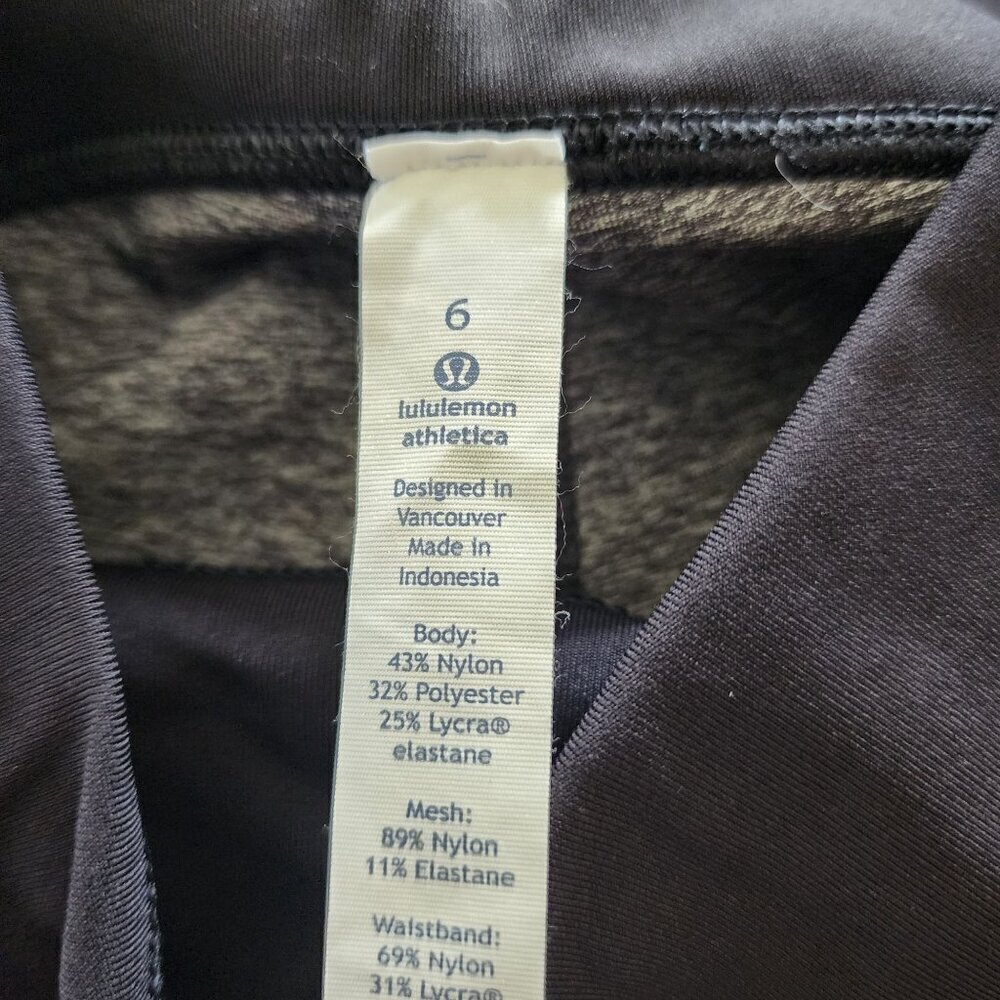 Lululemon size 6 women gray cropped leggings black sheer details - Picture 6 of 13